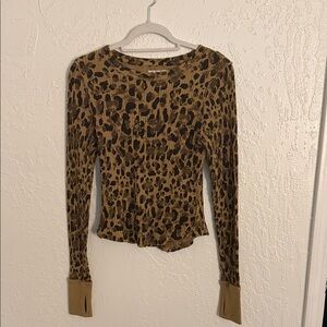 We The Free Brown Leopard Long Sleeve thermal